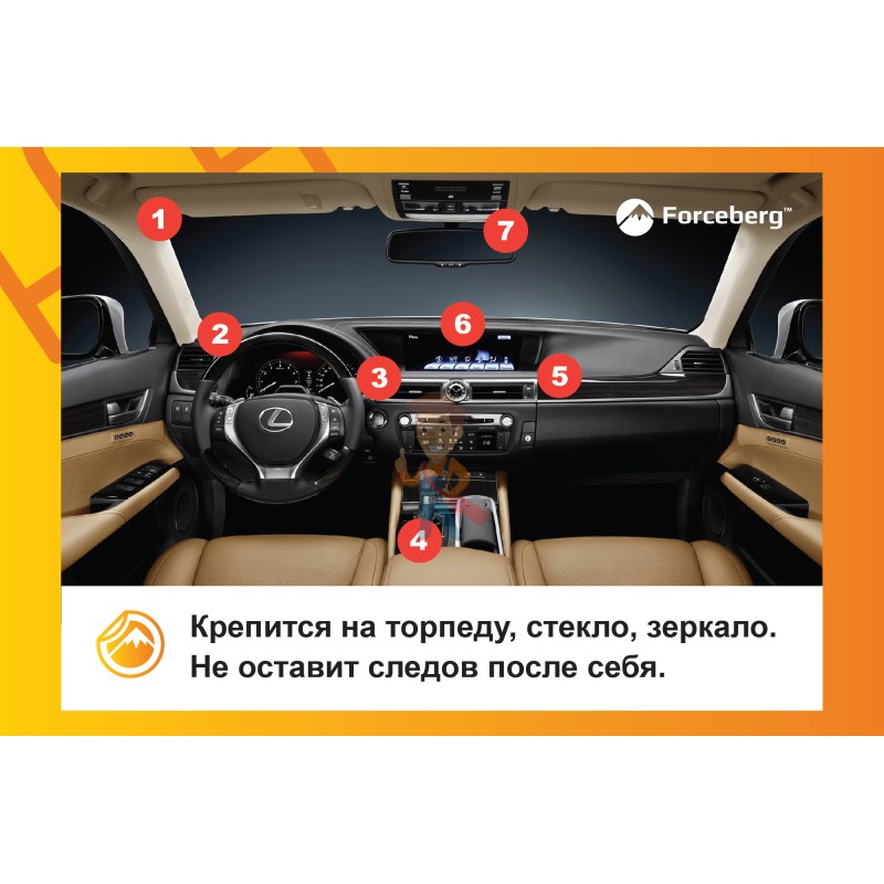 Магнитный держатель для телефона Car Kit, Forceberg - фото 8