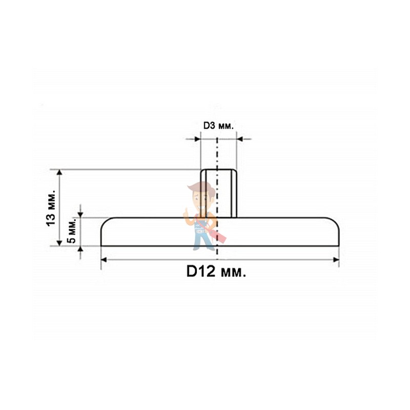 Магнитное крепление под болт К-12 (М3) - фото 4